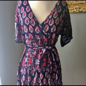 Navy patterned dress